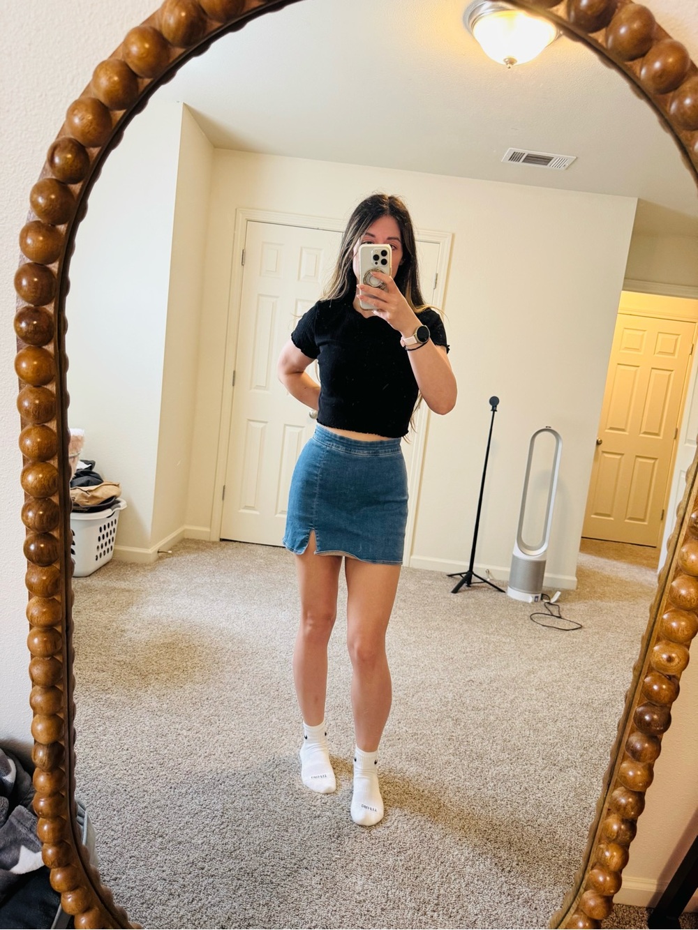 American Eagle Next Level Denim-It Knit Mini Skort Size 2
